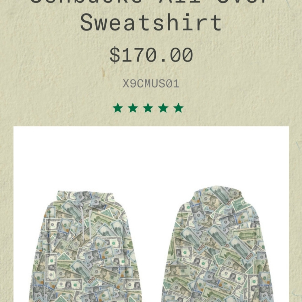 100% Authentic Usher Ushbucks Limited Edition Money Sweatshirt Hoodie MSRP $170!